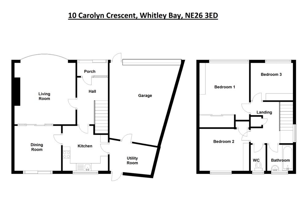 Carolyn Crescent,
Whitley Bay,
NE26 3ED floorplan